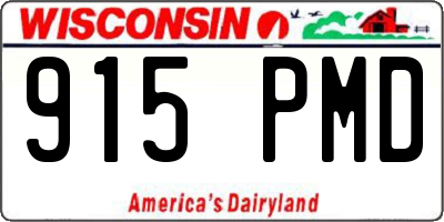 WI license plate 915PMD