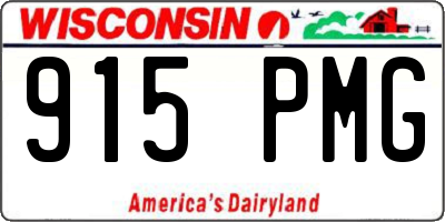 WI license plate 915PMG