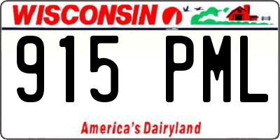 WI license plate 915PML