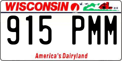 WI license plate 915PMM