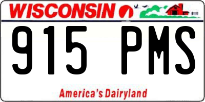 WI license plate 915PMS
