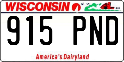 WI license plate 915PND