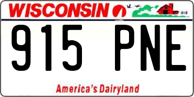 WI license plate 915PNE