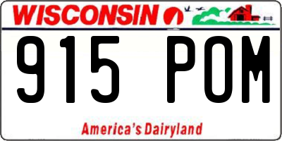 WI license plate 915POM