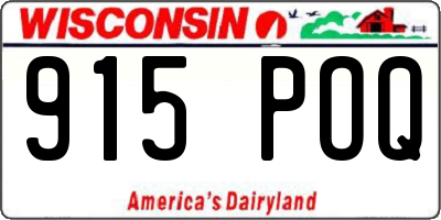 WI license plate 915POQ