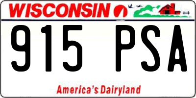 WI license plate 915PSA