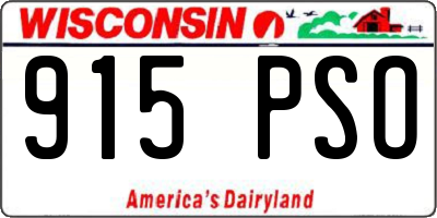 WI license plate 915PSO