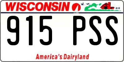 WI license plate 915PSS