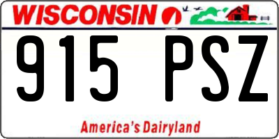 WI license plate 915PSZ