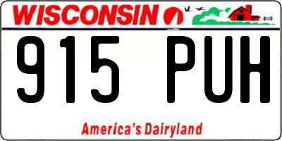WI license plate 915PUH