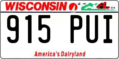 WI license plate 915PUI