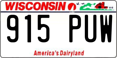 WI license plate 915PUW