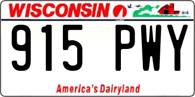 WI license plate 915PWY