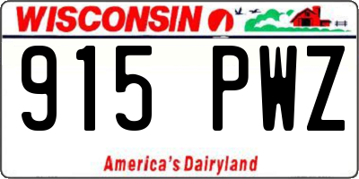 WI license plate 915PWZ