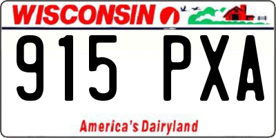 WI license plate 915PXA