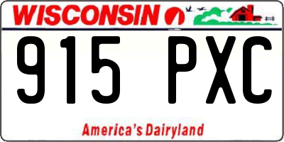 WI license plate 915PXC