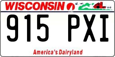 WI license plate 915PXI