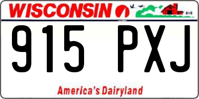 WI license plate 915PXJ