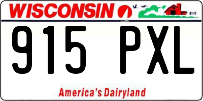 WI license plate 915PXL