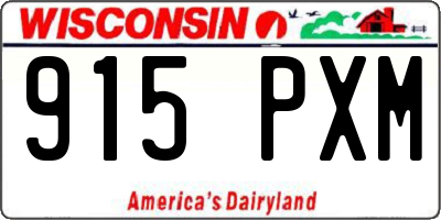 WI license plate 915PXM