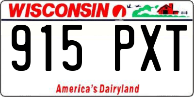 WI license plate 915PXT