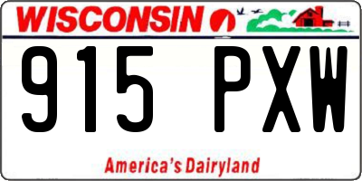 WI license plate 915PXW