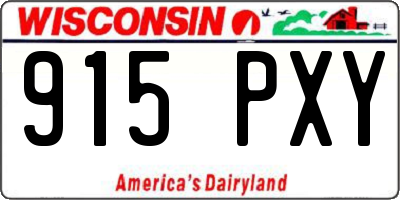 WI license plate 915PXY