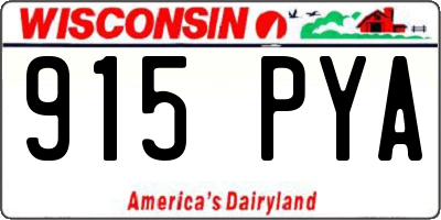WI license plate 915PYA