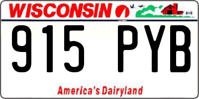WI license plate 915PYB