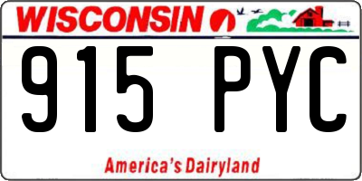 WI license plate 915PYC