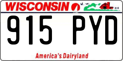 WI license plate 915PYD