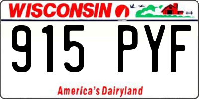 WI license plate 915PYF