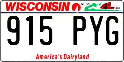 WI license plate 915PYG
