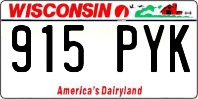 WI license plate 915PYK