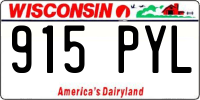 WI license plate 915PYL