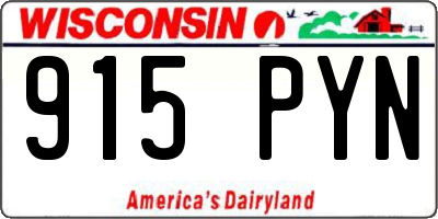 WI license plate 915PYN