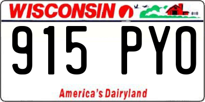 WI license plate 915PYO