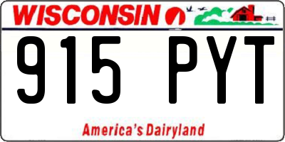 WI license plate 915PYT