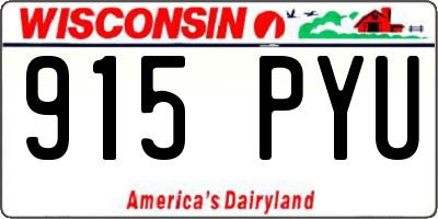 WI license plate 915PYU