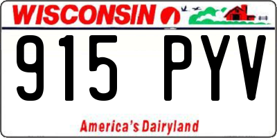 WI license plate 915PYV