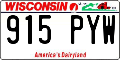 WI license plate 915PYW