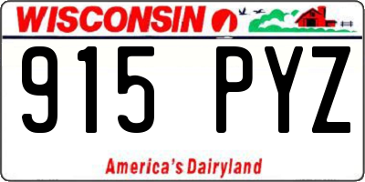 WI license plate 915PYZ