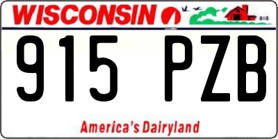 WI license plate 915PZB