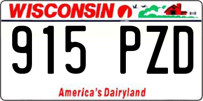 WI license plate 915PZD