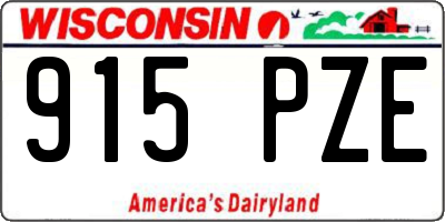 WI license plate 915PZE
