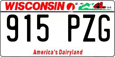 WI license plate 915PZG