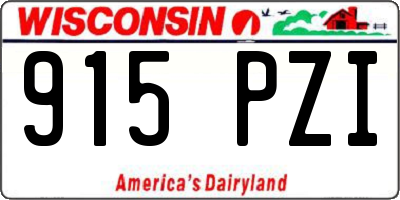 WI license plate 915PZI
