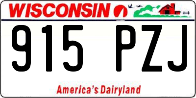 WI license plate 915PZJ