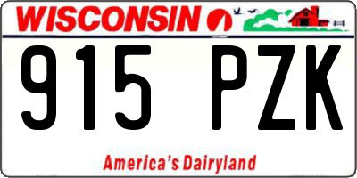 WI license plate 915PZK