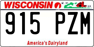 WI license plate 915PZM